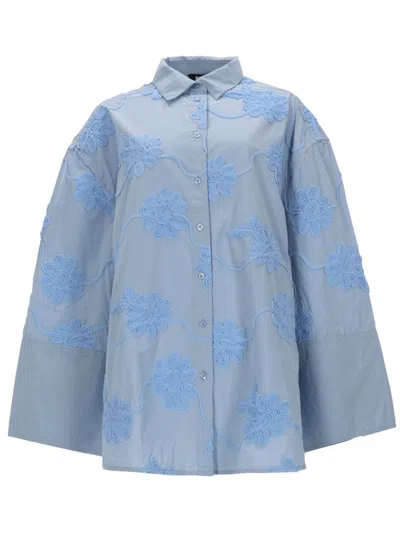 Rotate Birger Christensen Rotate Birgerchristensen Camicia Oversize Con Dettoglio Floreale In Blue