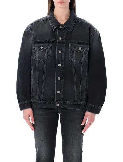 Saint Laurent Long Jacket Egg Shape Chest Side Pockets In Black