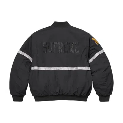 Supreme Ss26 Zip-off Sleeve Reflective Stripe Jacket 'black' In Pattern