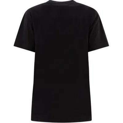 Burberry Men Black T-shirt T-shirt With Logo Patch With Tartan Motif In Cotton Man In Black