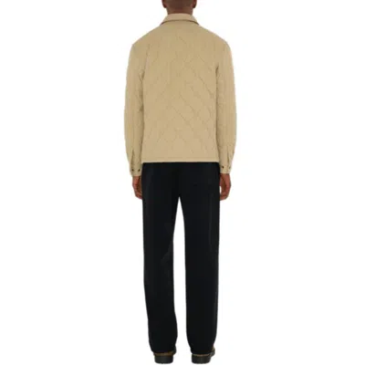 Burberry Collared Quilted Jacket Front Pocket In Purple