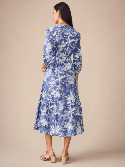 J.mclaughlin Women's Cerina Dress In Garden Isle Navy/light Blue