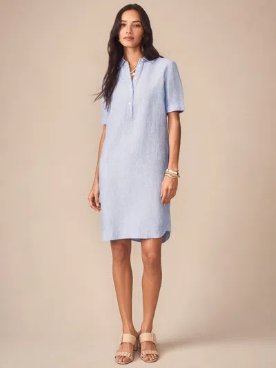 J.mclaughlin Women's Arissa Linen Dress Blue In Black