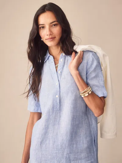 J.mclaughlin Women's Arissa Linen Dress Blue In Black