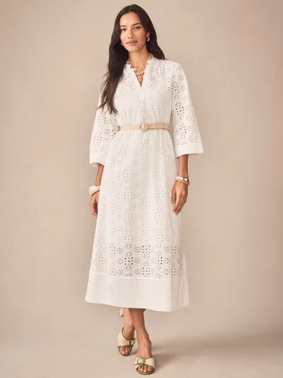 J.mclaughlin Women's Cindy Eyelet Dress Off White In Brown