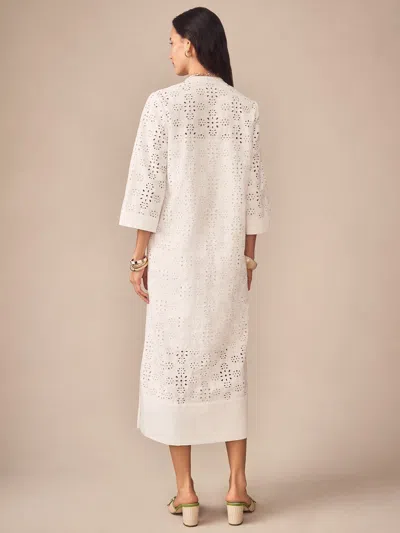 J.mclaughlin Women's Cindy Eyelet Dress Off White In Brown