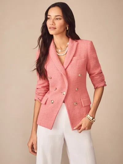 J.mclaughlin Women's Genevieve Cotton Bouclé Blazer Azalea Pink