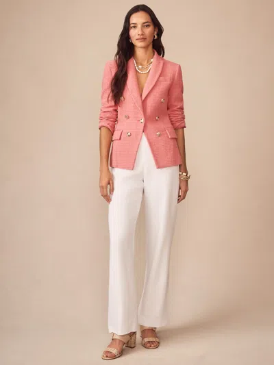 J.mclaughlin Women's Genevieve Cotton Bouclé Blazer Azalea Pink