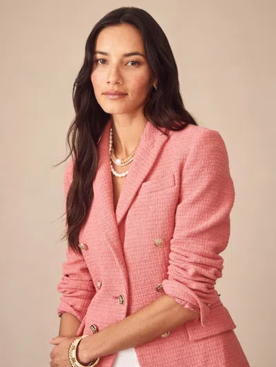 J.mclaughlin Women's Genevieve Cotton Bouclé Blazer Azalea Pink