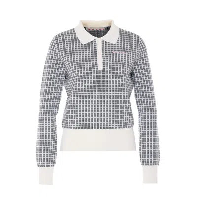 Marni Patterned Polo Top In Multi