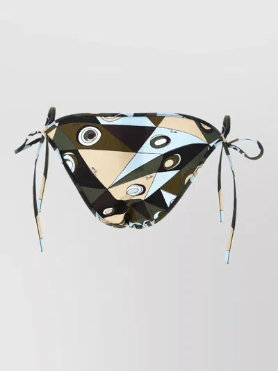 Pucci Low Rise Bikini Briefs Tie Side Pattern In Multi
