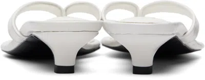 Totême Off-white Croco-embossed Leather Heeled Flip-flop Sandals