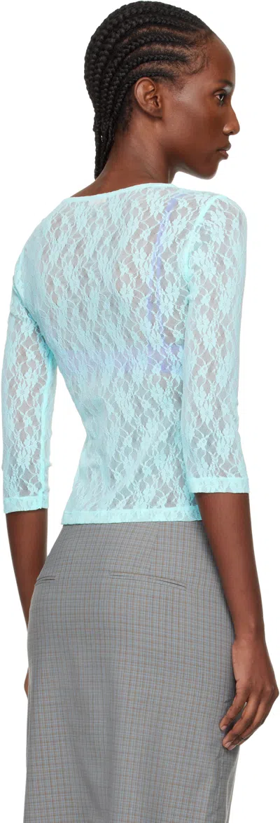 Fruity Booty Blue Lace Moss Wrap T-shirt In Blue