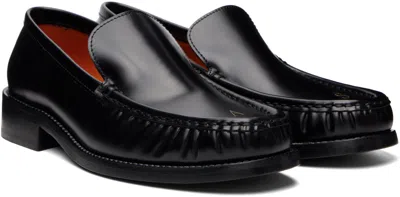 Acne Studios Black Leather Loafers In Black