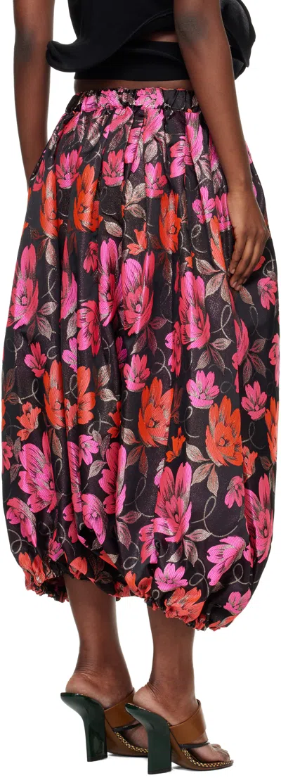 Comme Des Garçons Polyester Jacquard Floral Pants In Multi