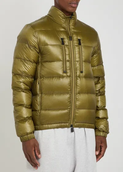 Moncler S Medium Green Orres Packable Shell-down Bomber Jacket In Green