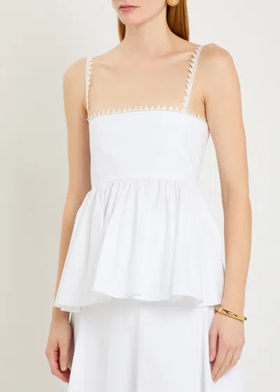 Jacquemus Top Le Haut Traversin White With V-neck And Ruffle Details In Cotton For Women In White