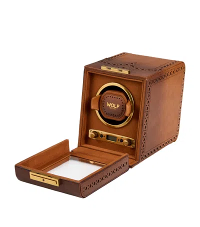 Wolf Brogue Single Watch Winder In Brown