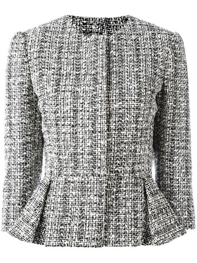 Shop Alexander Mcqueen Peplum Hem Tweed Jacket