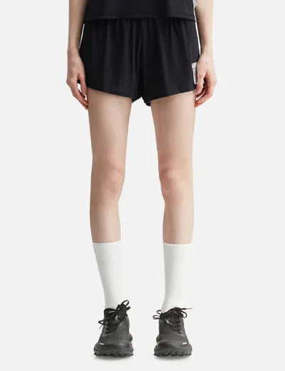 Satisfy Space-o Perforated Shorts In Black