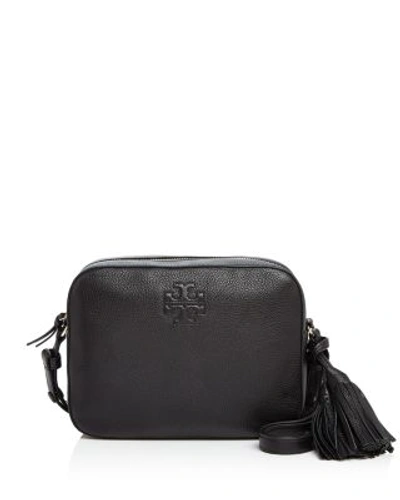 Shop Tory Burch Thea Shoulder Bag In Black/gold