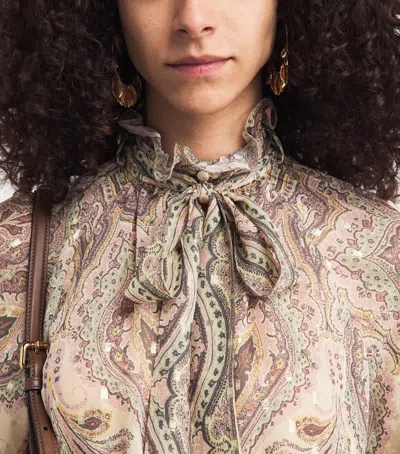 Etro Silk-blend Printed Blouse In Multi