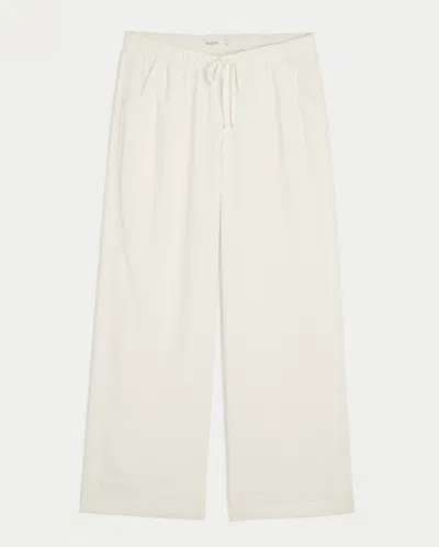 Hollister Pull-on Slub Pants In White