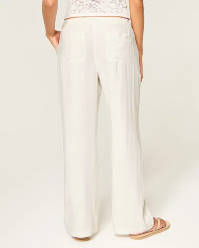 Hollister Pull-on Slub Pants In White
