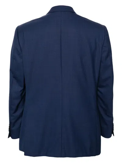 Corneliani Houndstooth Wool Suit In Blue