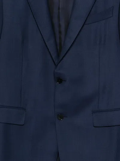 Zegna Buttoned Suit In Blue