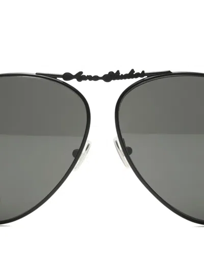Acne Studios Logo-detail Pilot-frame Sunglasses In Black