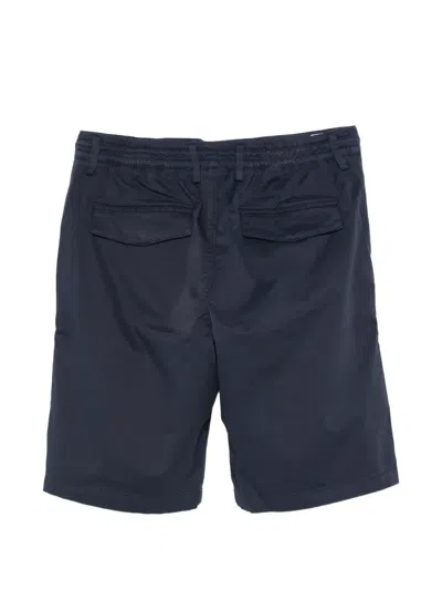 Eleventy Drawstring Pleated-front Shorts In Blue