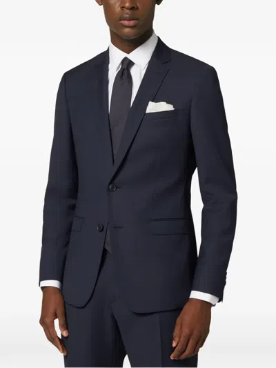 Boggi Milano Patterned Wool Blazer In Black