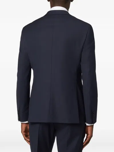 Boggi Milano Patterned Wool Blazer In Black