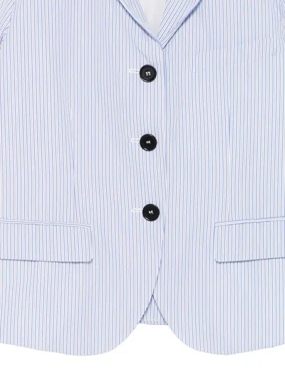 Aspesi Striped Button Blazer In White