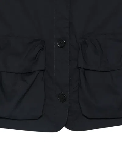 Aspesi Flap-pocket Button Jacket In Blue