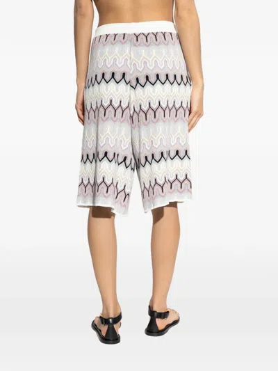 Akep Geometric-pattern Bermuda Shorts In White