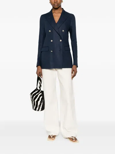 Tagliatore Double-breasted Blazer In Blue