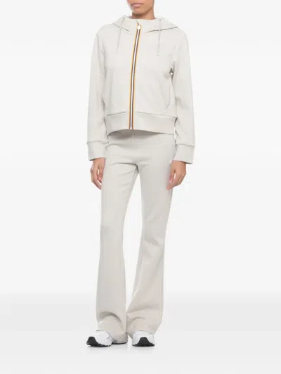 K-way Logo Patch Flared Pants In Gray