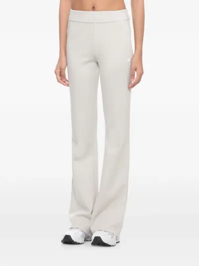 K-way Logo Patch Flared Pants In Gray