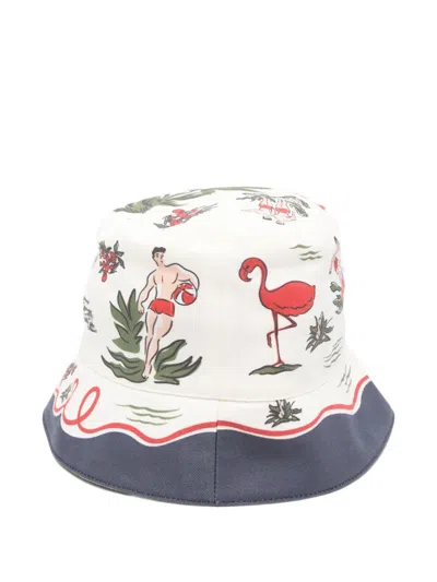 Dsquared2 Printed Bucket Hat In Neutral