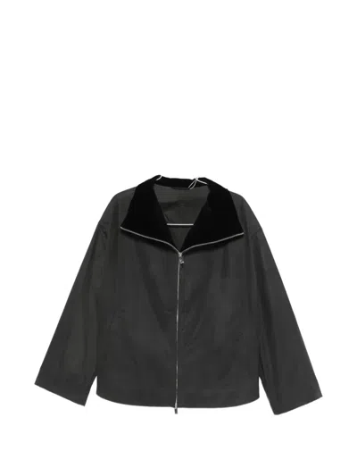 Totême Black Solid Zipped Jacket In Black
