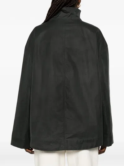 Totême Black Solid Zipped Jacket In Black