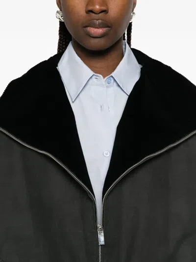 Totême Black Solid Zipped Jacket In Black