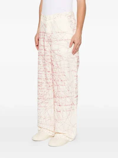 Kidsuper Scribbled Printed Trousers In Neutral