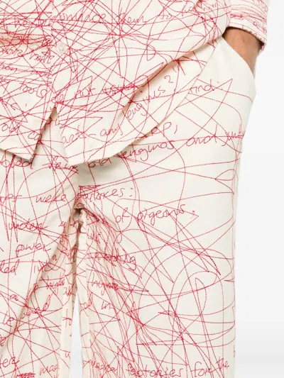 Kidsuper Scribbled Printed Trousers In Neutral