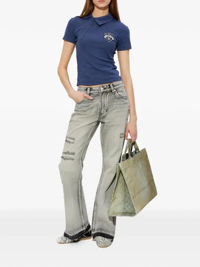 Misbhv Distressed Flared Jeans In Gray