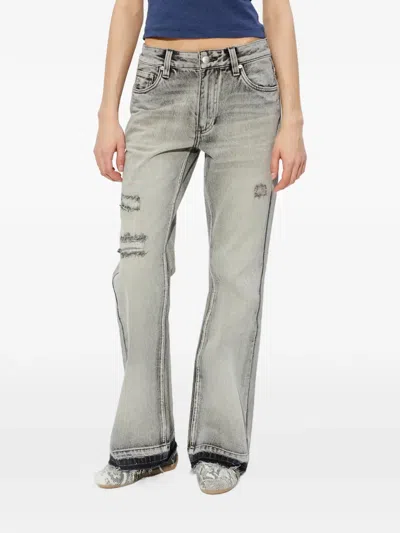 Misbhv Distressed Flared Jeans In Gray