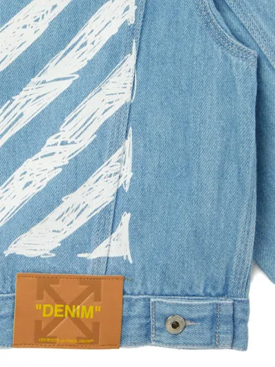 Off-white Stripes Denim Jacket In Blue