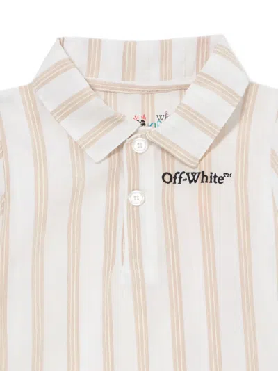 Off-white Striped Romper In Neutral